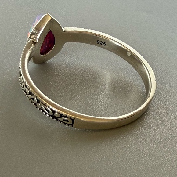 Sterling Silver Pear Opal Ring - Picture 8 of 11